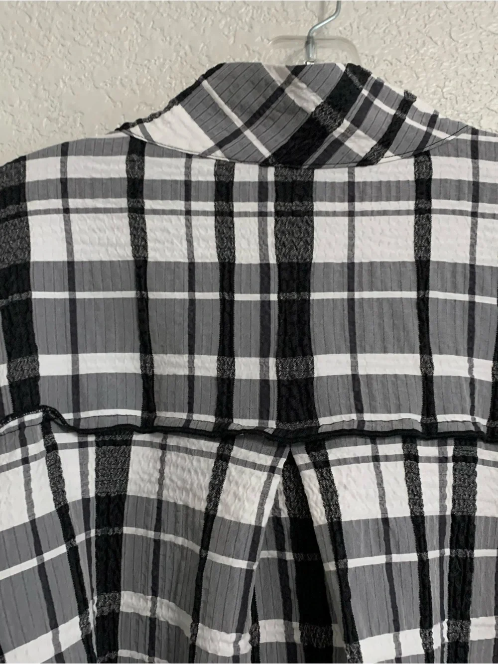 Ali Miles Blouse Top Women 2X Button Front Tunic Plaid Geometric Pockets Artsy - Picture 9 of 15